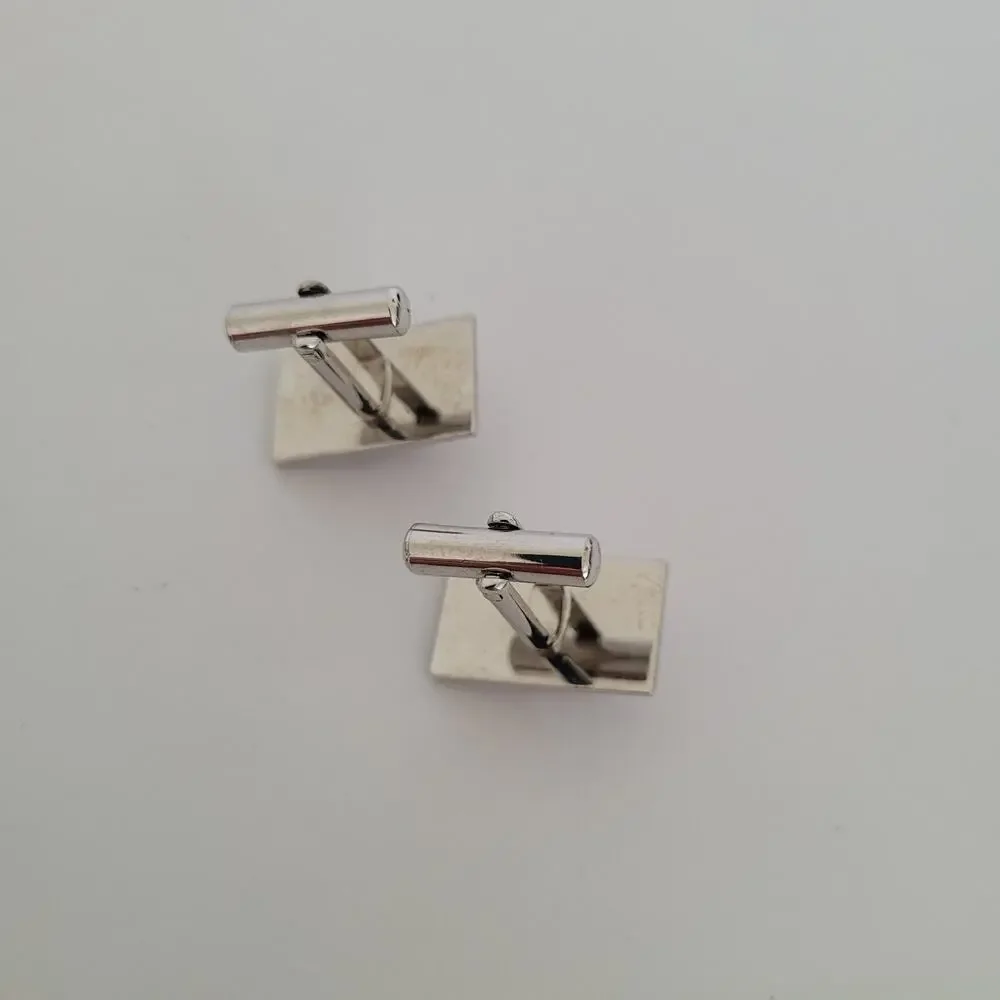 Coral Coral set Cufflinks Silver Red‎ Geometric Rectangle